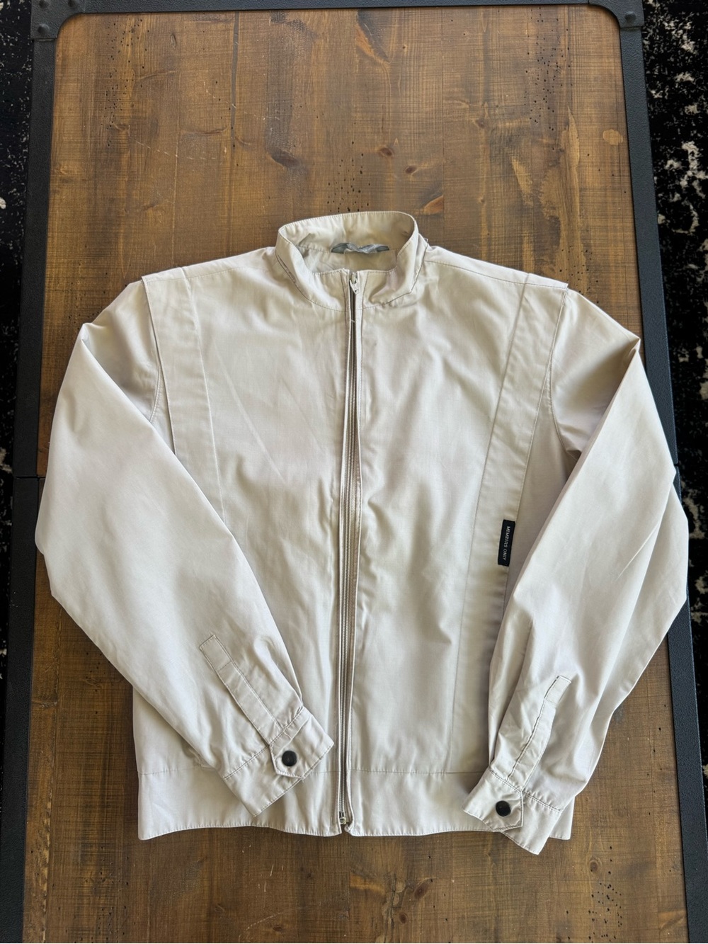 Vintage 80s Members Only khaki beige Harrington Bomber Jacket
